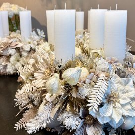 Adventskranz Winter Elegance   Handgefertigtes Unikat | Dauerhaft haltbar | In 2 Größen erhältlich
