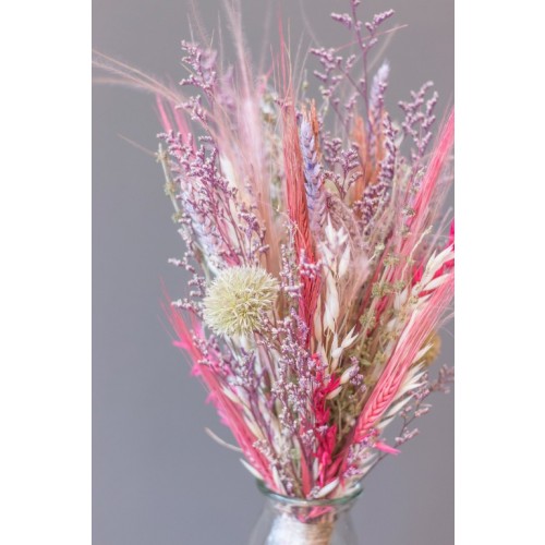 "Pink Blossom"- Trockenblumenstrauß mit Vase