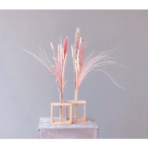 "Emmy"- Trockenblumen mit Holzrahmen und Reagenzglas