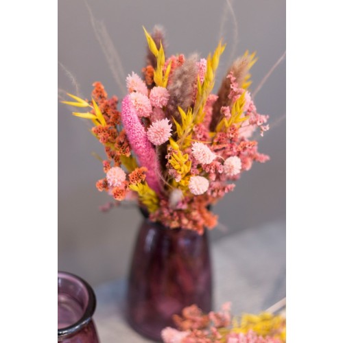 "Spring Time" - Trockenblumenstrauß mit Glasvase