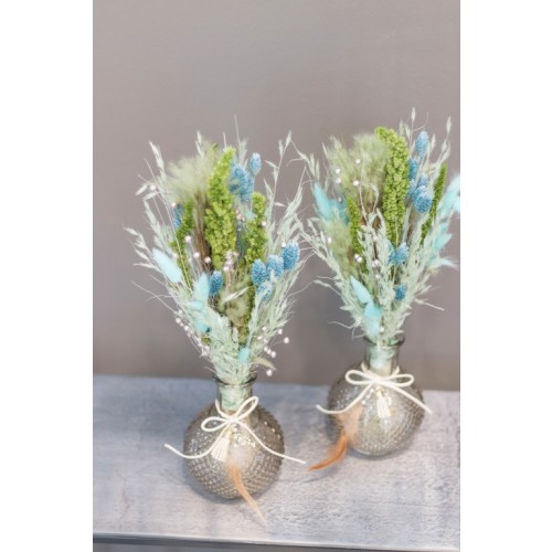 "Green Joy" Trockenblumenstrauß mit Vase
