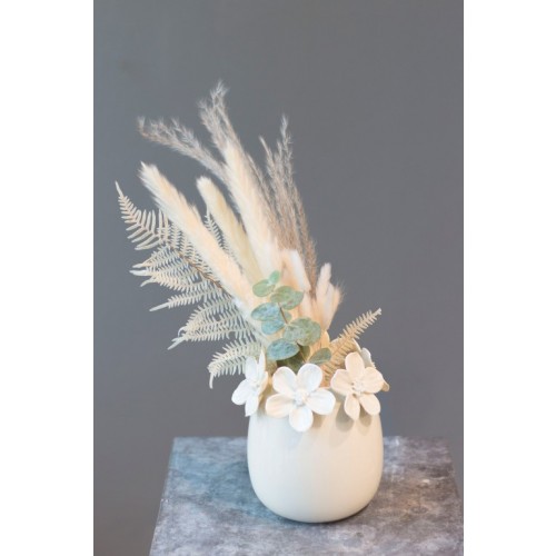 Vase "ALINA OVAL" mit Trockenblumen