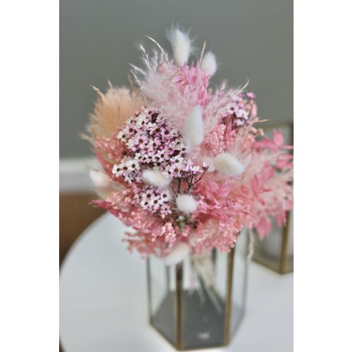 “Pink-Kiss“ – Handgebundener Trockenblumenstrauß
