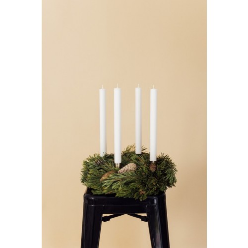 Adventskranz mit Kerzen "Merry Christmas" aus Kiefer gebunden
