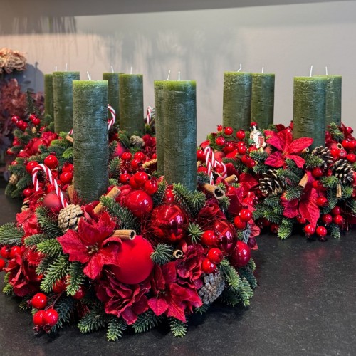 Adventskranz Christmas Red ❤️ Handgefertigtes Unikat | Dauerhaft haltbar | In 2 Größen erhältlich