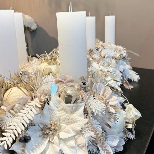 Adventskranz Winter Elegance Handgefertigtes Unikat | Dauerhaft haltbar | In 2 Größen erhältlich