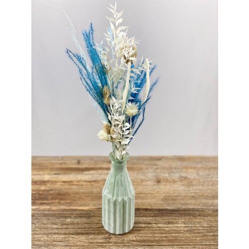 "Origami blue" - Kombination: Strauß und Vase