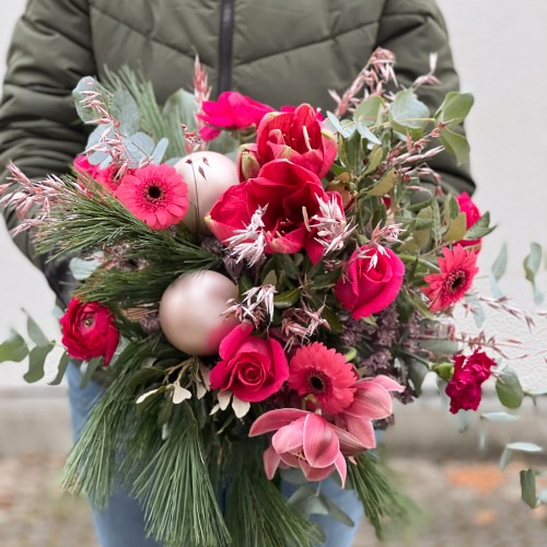 Blumenstrauß "Pink Christmas"