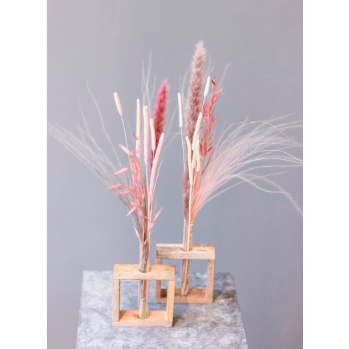 "Emmy"- Trockenblumen mit Holzrahmen und Reagenzglas