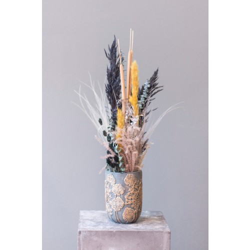 "Golden Spring"- Trockenblumenstrauß mit Vase