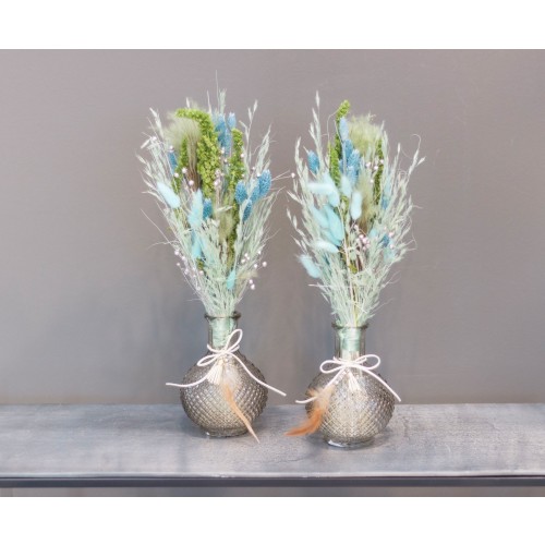 "Green Joy" Trockenblumenstrauß mit Vase
