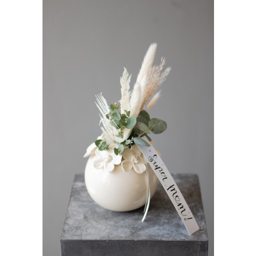 Vase "ALINA RUND" mit Trockenblumen